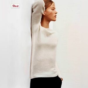 Uniqlo x Lemaire Women's Wool cashmere Cream Sweater L off-white